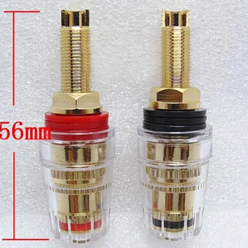 A Pair Gold Plated Banana Plug Sockets Copper Terminal Connector for