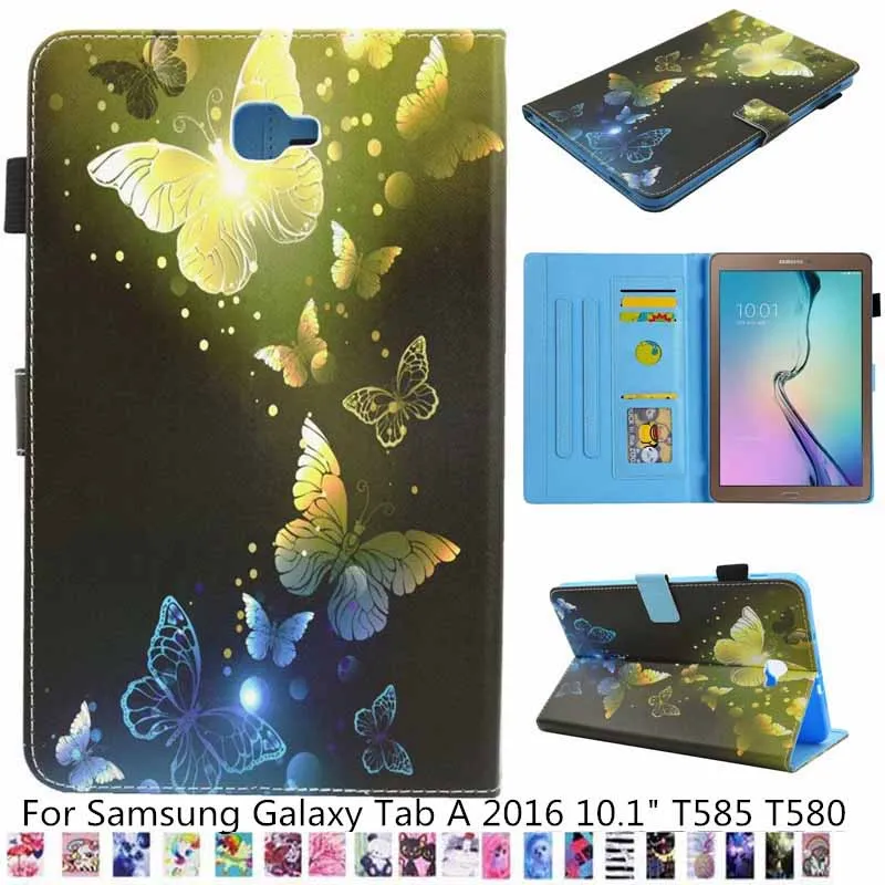 Кожаный чехол для Samsung Tab A 10 1 мультяшный единорог ананас Galaxy 2016 дюйма T585 T580