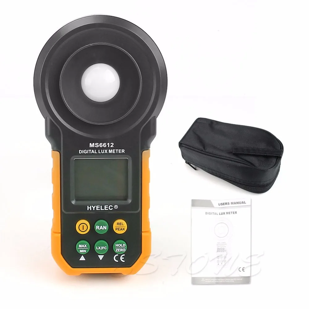 

AIMOMETER Digital MS6612 LCD Lux Light Meter Lux/FC Luxmeter Illuminance Measuring
