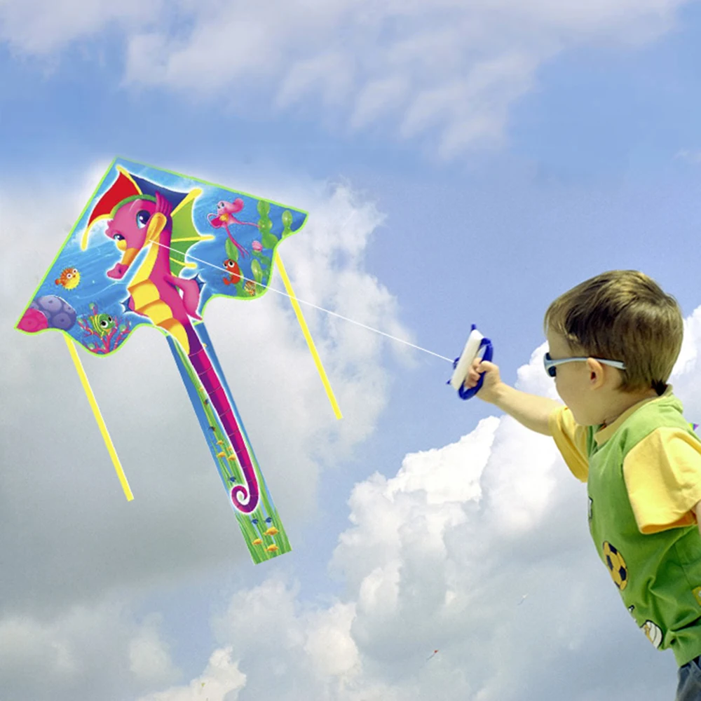 

112 x 52cm Colorful Single Line Cartoon Kite for Kids and Adults Outdoor Beach Flying Kite with 50M String