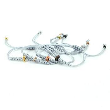 

4PCS New Arrive Macrame Braided Bracelets Simple Grey Strip CZ Anil Arjandas Weave Bracelets for Women and Men Valentine's Day