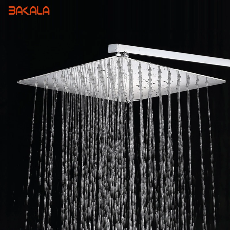 8" Stainless Steel Shower Head With Arm Wall Mounted Ultra thin Rain Shower Heads With Shower Arm free shipping CP-8080A