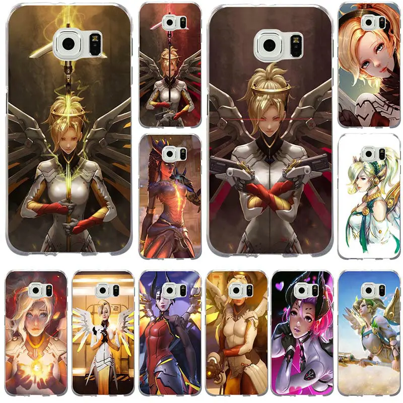 

Soft TPU Cell Phone Case for Samsung Galaxy Note 2 3 4 5 8 S2 S3 S4 S5 Mini S6 S7 S8 S9 Edge Plus Coque Fundas Mercy Overwatchs