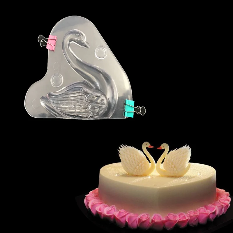 

3D Swan Shoe Shape Plastic Chocolate Mould Polycarbonate Candy Jelly Mousse Mold DIY Baking Decorating Tools Gadg P109