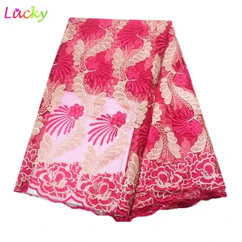 

Cheap African Lace Fabric 2019 High quality lace with Embroidery Nigerian french net Lace Fabric For Dress