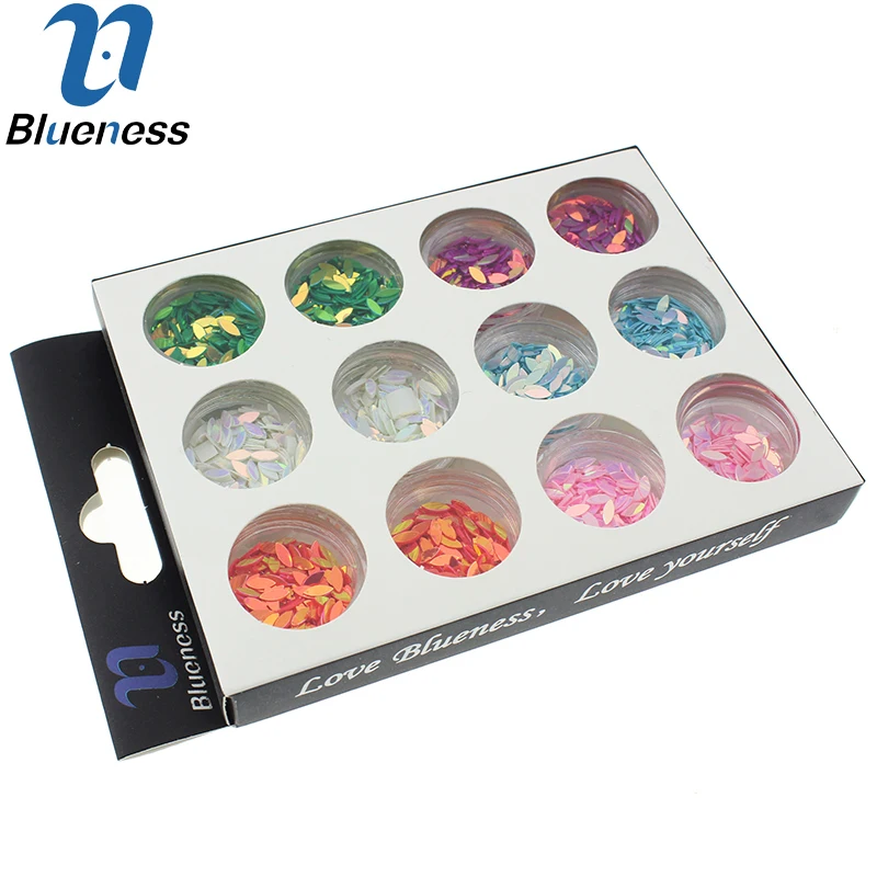 

3D Multicolor AB Glitter Paillette Nail Art Horse Eye Design 12 Colors Manicure Accessories Studs Supplies ZP229