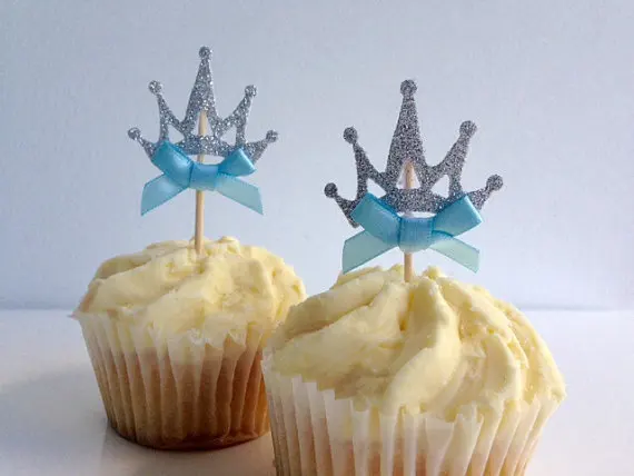Garniture De Cupcake Avec Ruban Bleu Et Paillettes Pour Anniversaire Mariage Fete De Fiancailles Enterrement De Vie De Jeune Fille Aliexpress