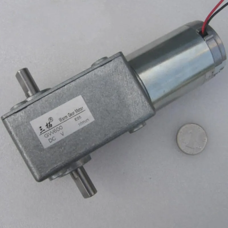 1Pcs DC12V//24V GW38ZY Brush Worm Gear Box Motor Reducer Motor For Tank//Robot DIY