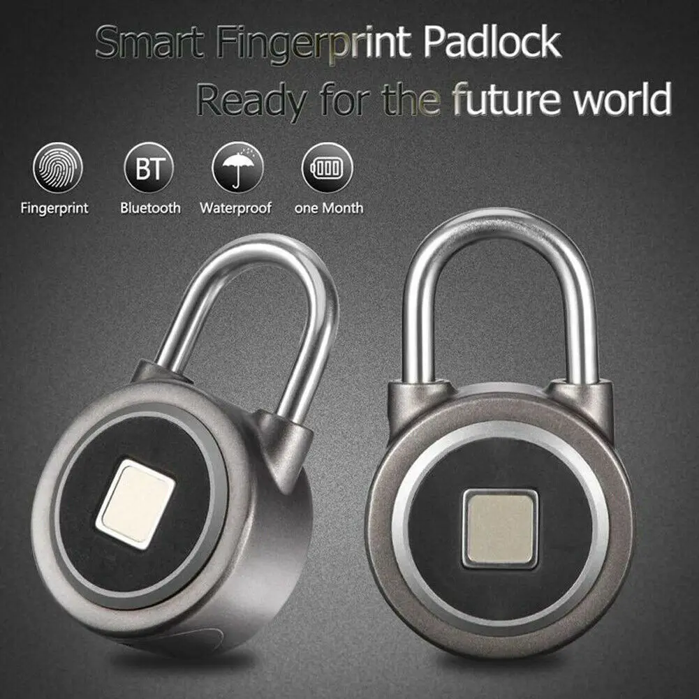 

Smart Keyless Door Lock Fingerprint Padlock Bluetooth Waterproof Electronic Support App