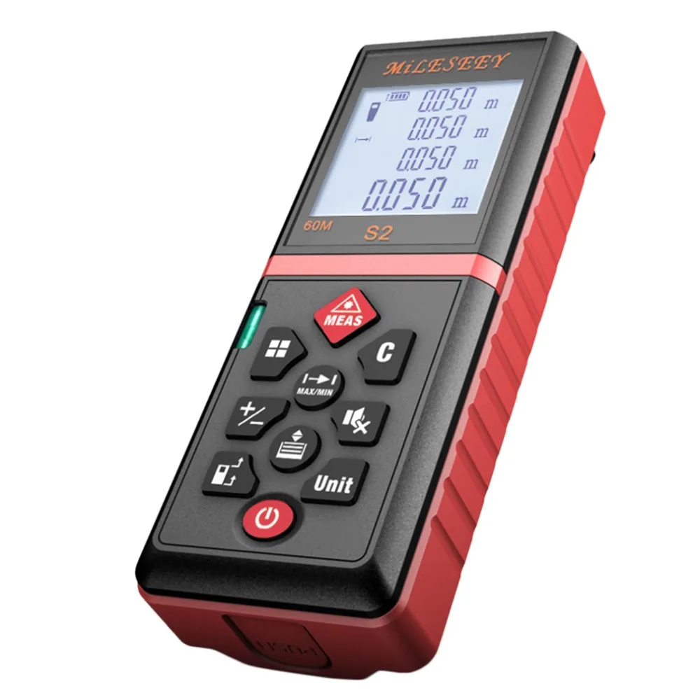 

1Pc Mileseey S2 60m Handheld Laser Distance Meter Digital Range Finder Measure  Worldwide Store