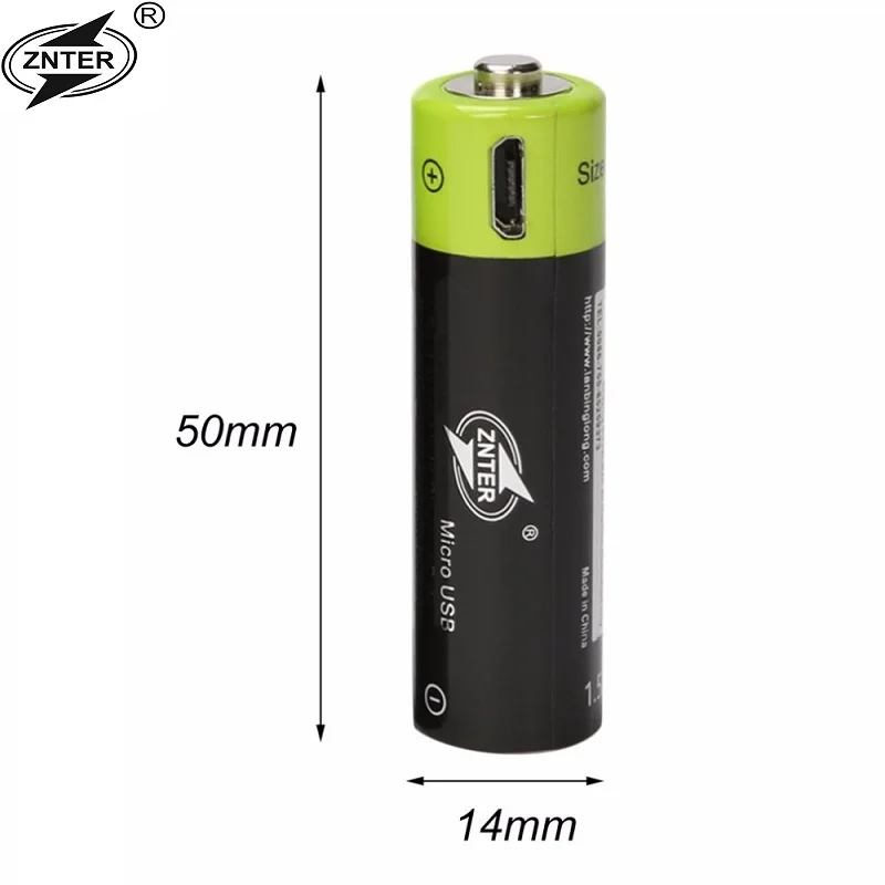 ZNTER 1,5 V AA 1250mAh литий-полимерная аккумуляторная батарея микро usb зарядка 1,5 v батареи