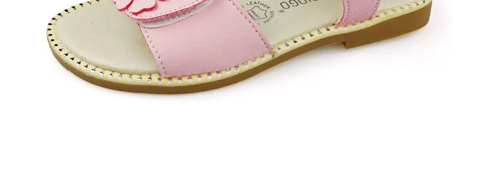 Брендовые Летние повседневные сандалии на липучке с аппликацией в виде фламинго; кожаная стелька; обувь для маленьких детей на плоской подошве; 81S-MLB-0739