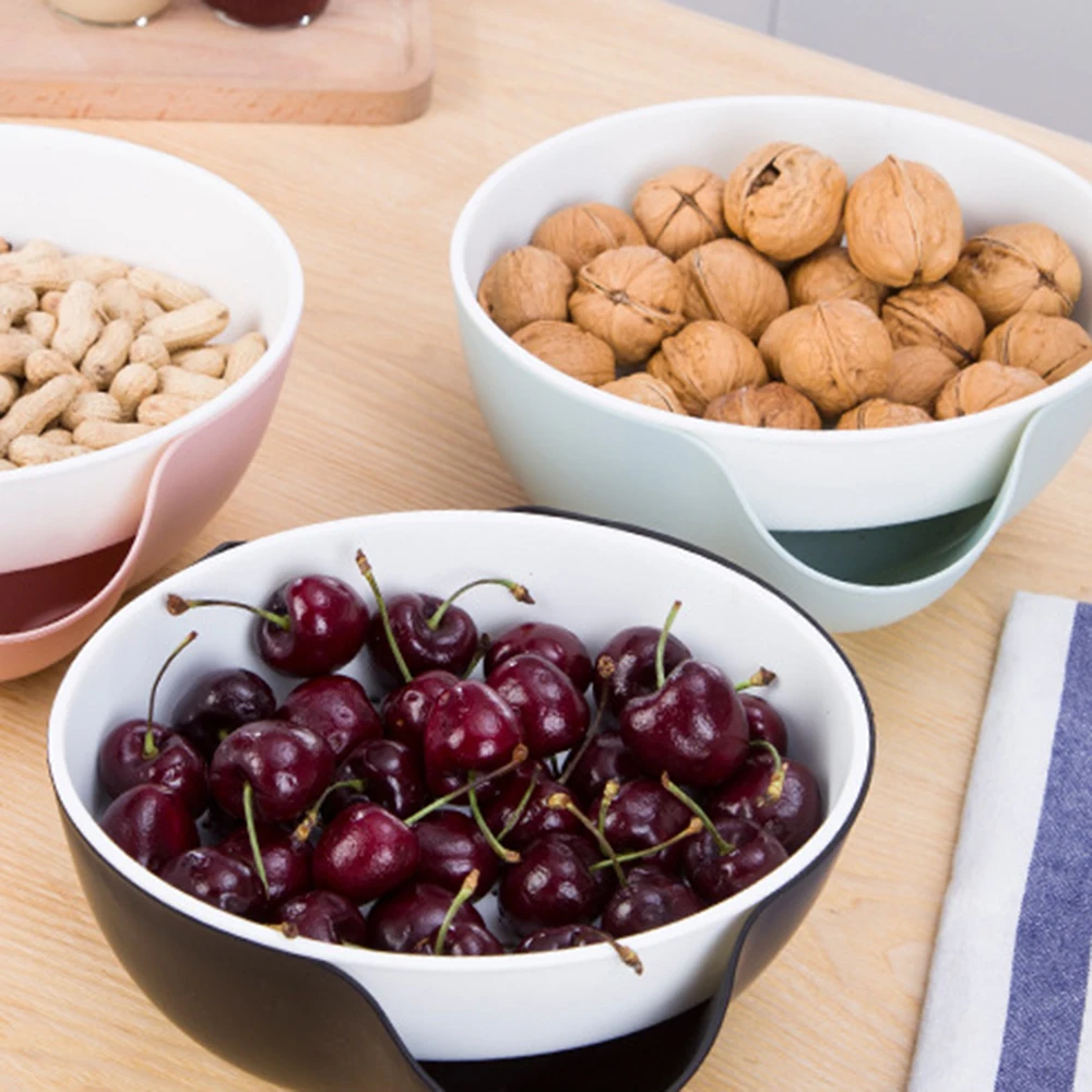 

Multifunctional Double Layer Dry Fruit Candy Containers Snacks Melon Nut Seeds Storage Box Garbage Holder Specialty Plates