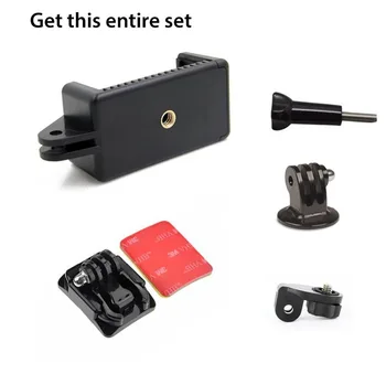 

Smartphone Holder w/GoPro Style Mount Attachment, Quick Clip, Tripod Adapter, Screw Adapter, & Curved Mount. Connect Your Phone