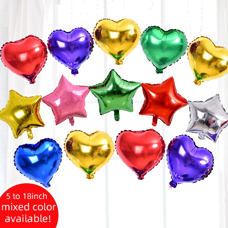 5'' Heart Shaped Foil Balloon Wedding Birthday Xmas Party Supply Home Decoration