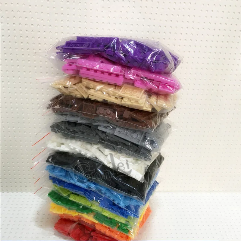 

100Pcs/Set 1x1,1X2,1X3-1X8 Short Building Blocks Classical DIY Accessories Compatible with legoes MOC Brick Enlighten Baby Toys