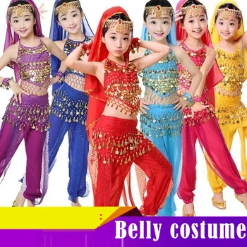

7pcs/1set Kids Girls Professional India Dancewear Children Belly Dance Costumes For Girls Egypt Belly Dancing Costume DWY1060