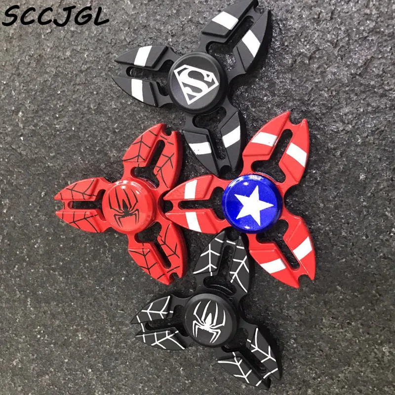 

New 2017 The Avengers Fidget Spinner Spinner Crab Finger Spinners Spider man Super Man Captain America Hand Spinners Toys