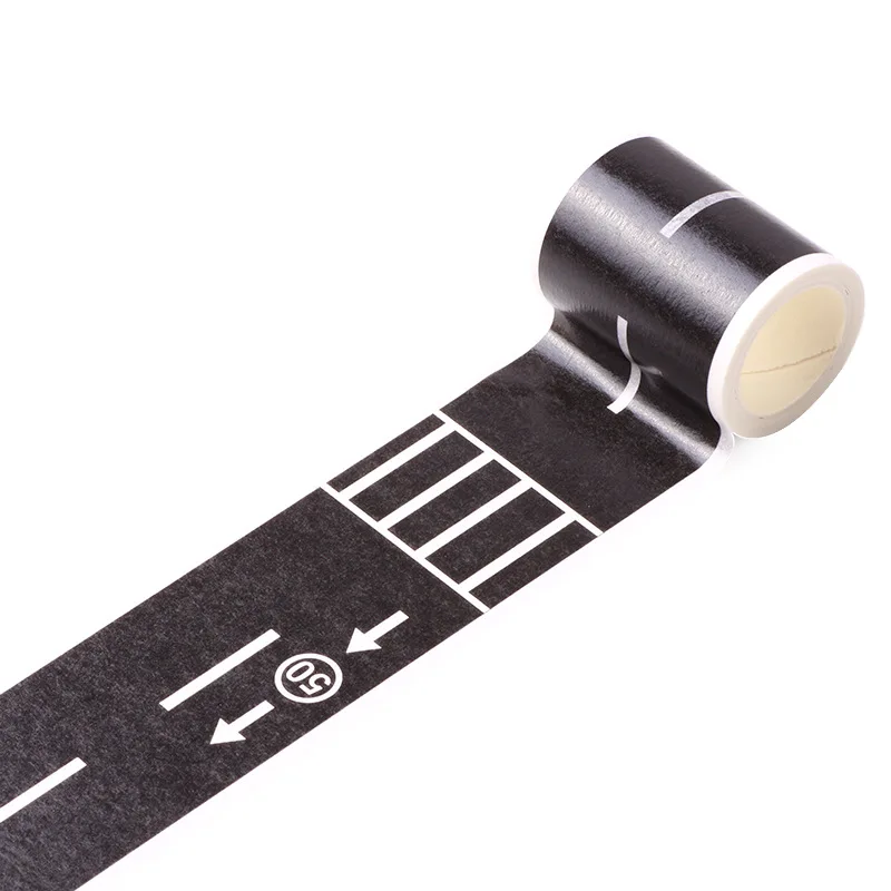 

2Pcs DIY Railway Road Stickers Creative Traffic Road marking Label Washi Adhesive Tape For Kids Toy Cars Scrapbooking Stickers