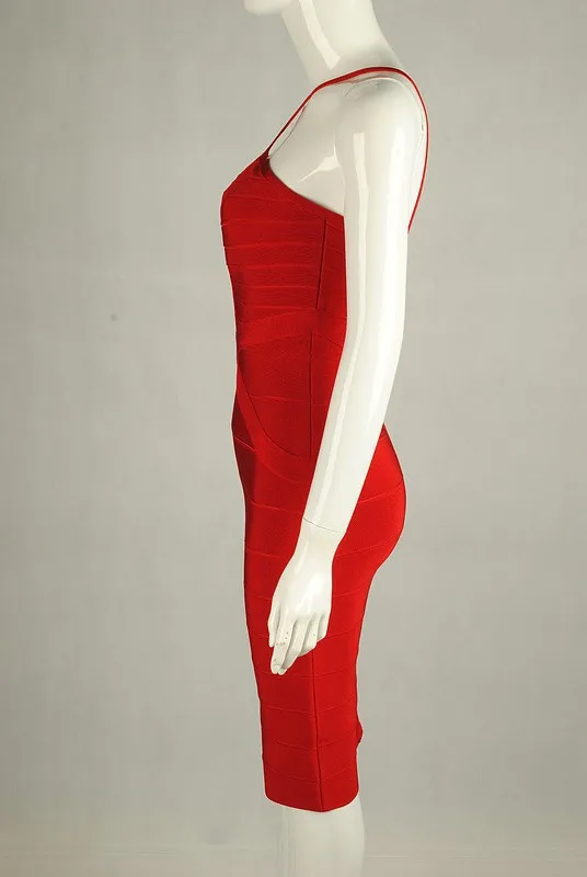 Летняя Сексуальная Женская Клубная одежда платье HL облегающее красное платье до колена миди Бандажное платье горячая Распродажа