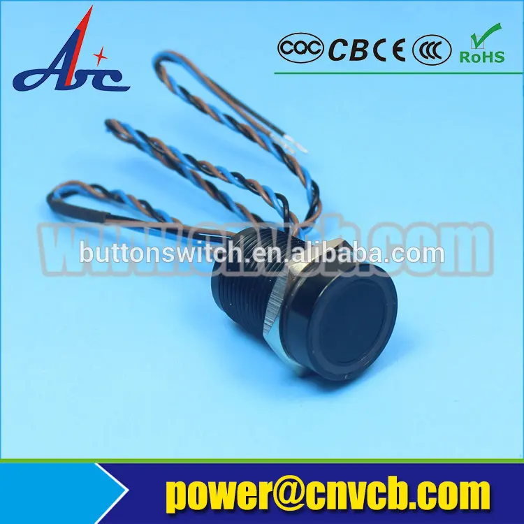 

PS45 IP68 16mm dia NO normally open Ring led 12V/24V/3V/6V B/Y/G/R Black piezo switch