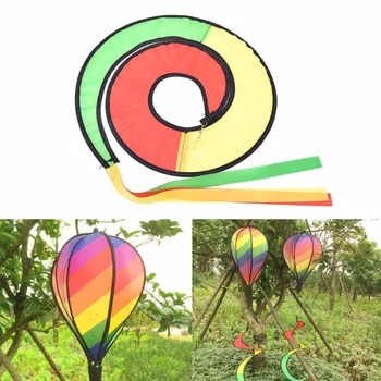 

Colorful Rainbow/Grid Hot Air Balloon Stripe Windsock Wind Spinner Garden Yard Outdoor Decor