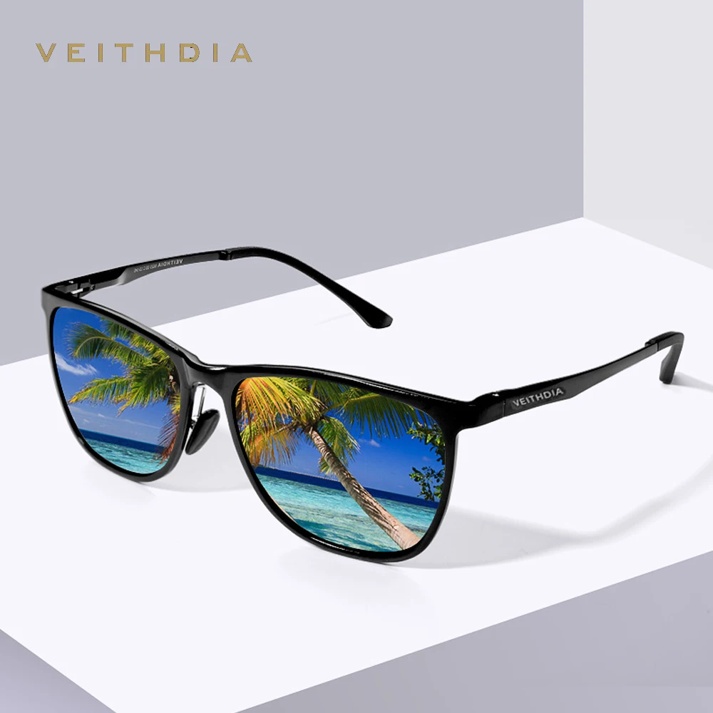 Online VEITHDIA gafas de sol Retro de aluminio y magnesio para hombre, gafas de sol polarizadas, gafas Vintage, gafas de sol para conducir, para hombres, 6623
