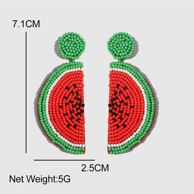 Просто FEEL Boho Фрукты в форме арбуза бусины висячие серьги-подвески ручной работы красные и желтые серьги женский свадебный драгоценный кулон
