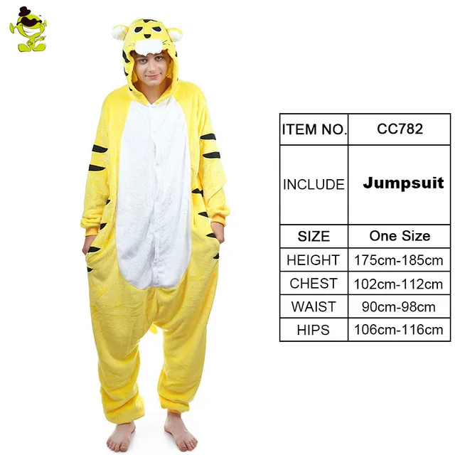 Buy Adult Men's Animal Tiger Pajamas Costume