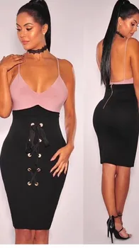 

2018 women V neck patchwork sexy off shoulder bandage dress bodycon special design elegant night club wear vogue clothes