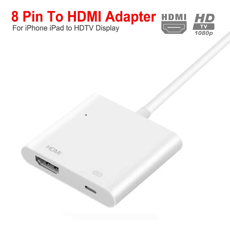 

For Lightning to Digital AV HDMI Cable Adapter For iPad to HDMI Adapter Connector 1080P HD Adapters For Iphone X 8/7/6