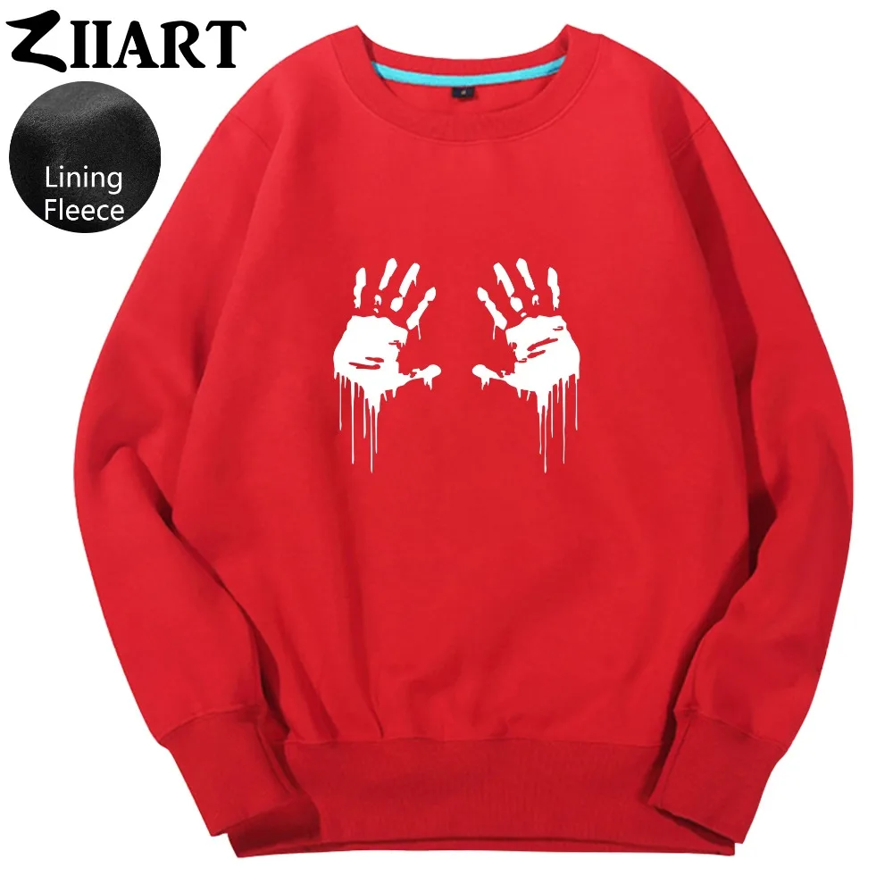 Флисовый свитшот с принтом Walking Dead Zombie и Bloody Hands для мальчиков одежда пары