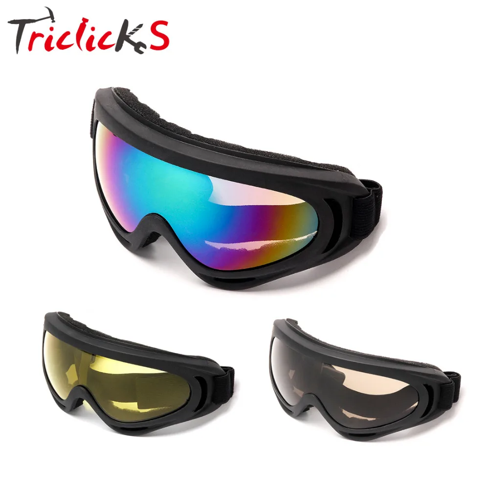 Triclicks Yellow Smoke Tinted Lens New Goggle Protective Gear Glasses Motorcycle Windproof Goggles Eyewear Biker Riding | Автомобили и