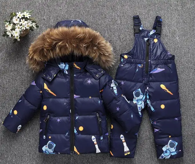 Зимний комбинезон для малышей; русская куртка-пуховик для малышей; комплекты одежды для детей; парка для мальчиков; пальто с мехом; зимний костюм; Детский комбинезон для девочек