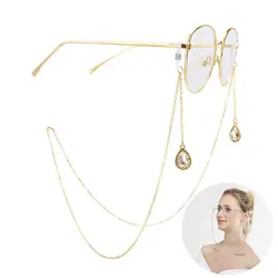 1 шт. 75 см солнцезащитные очки для женщин ремешок цепочки и ожерелья золото металлические очки капли воды шнурок-цепочка очки чтения
