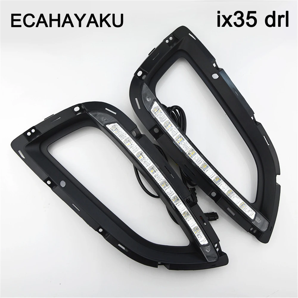 High Quality Car Styling Case LED Headlight DRL Lens Daytime Running Light For Hyundai Ix35 2010