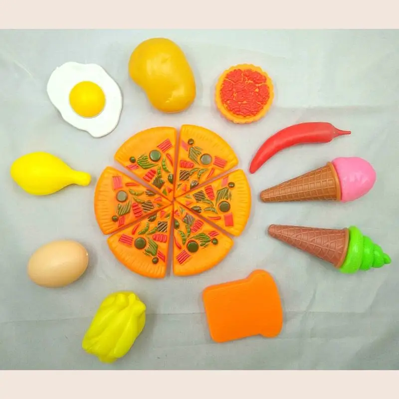 Simulation Plastic Food Toys Child Pizza Eggs Ice Cream Chicken Pepper