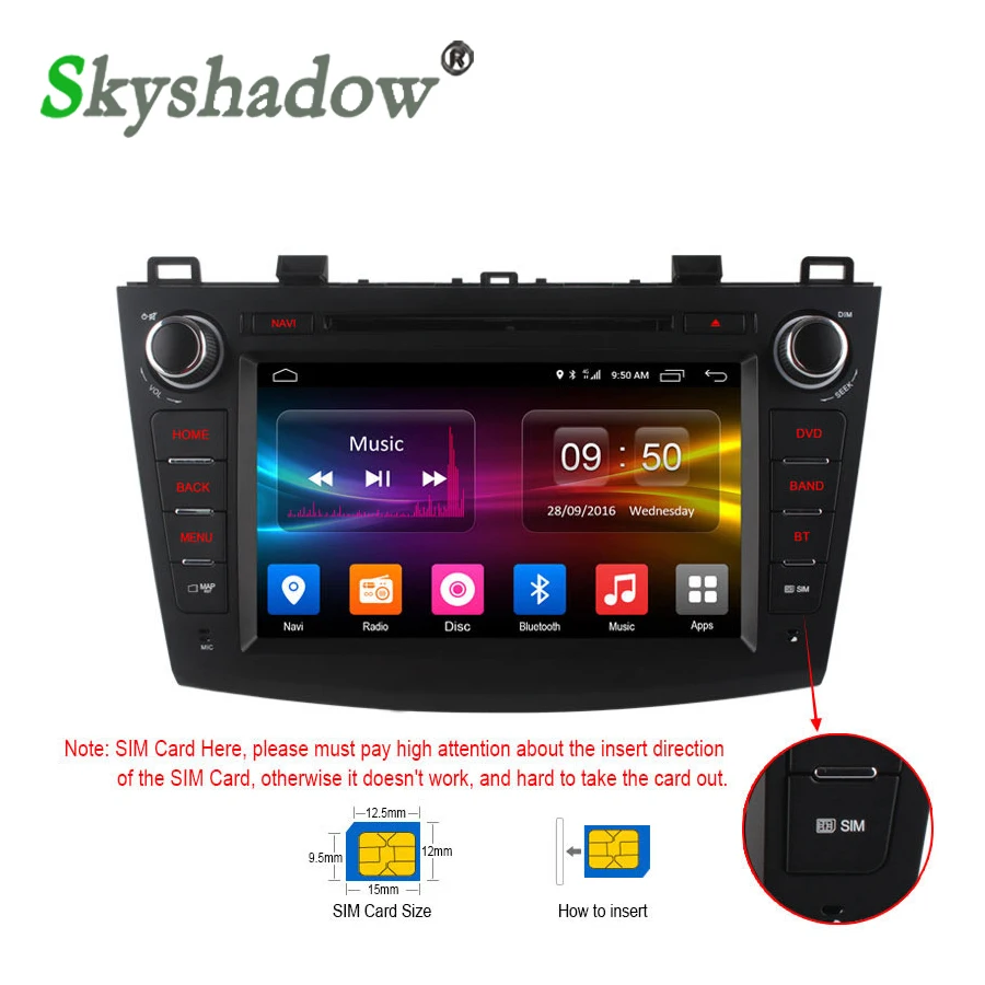 Top Support 4G LTE Octa 8 Core Android 6.0 Car DVD player For Mazda 3 2008 - 2013 WIFI RDS Radio GPS map OBD Bluetooth 2GB RAM 32GB 0