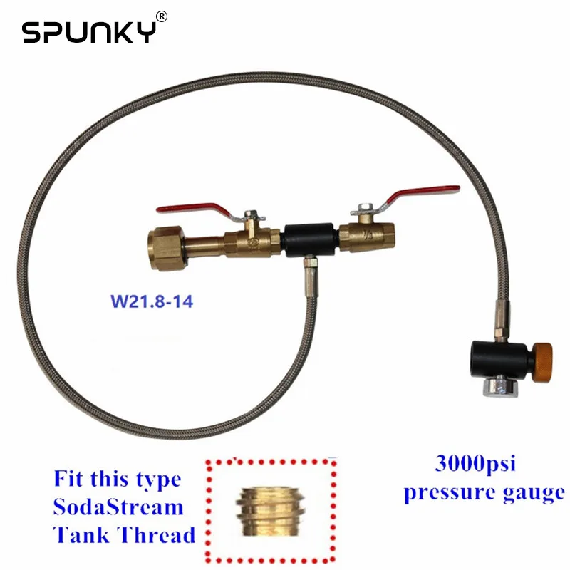 3" Sodastream СО2 бак бутылка заправка станция адаптер kobalt с нами CGA-320 или W21.8-14 резьбой