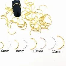 100 шт./упак. 3D нейл-арта украшения сплав ногтей аксессуар Японии в стиле панк с металлическими заклепками украшенными с тиснением и изображением кривая палка, «сделай сам» для ногтей Запчасти