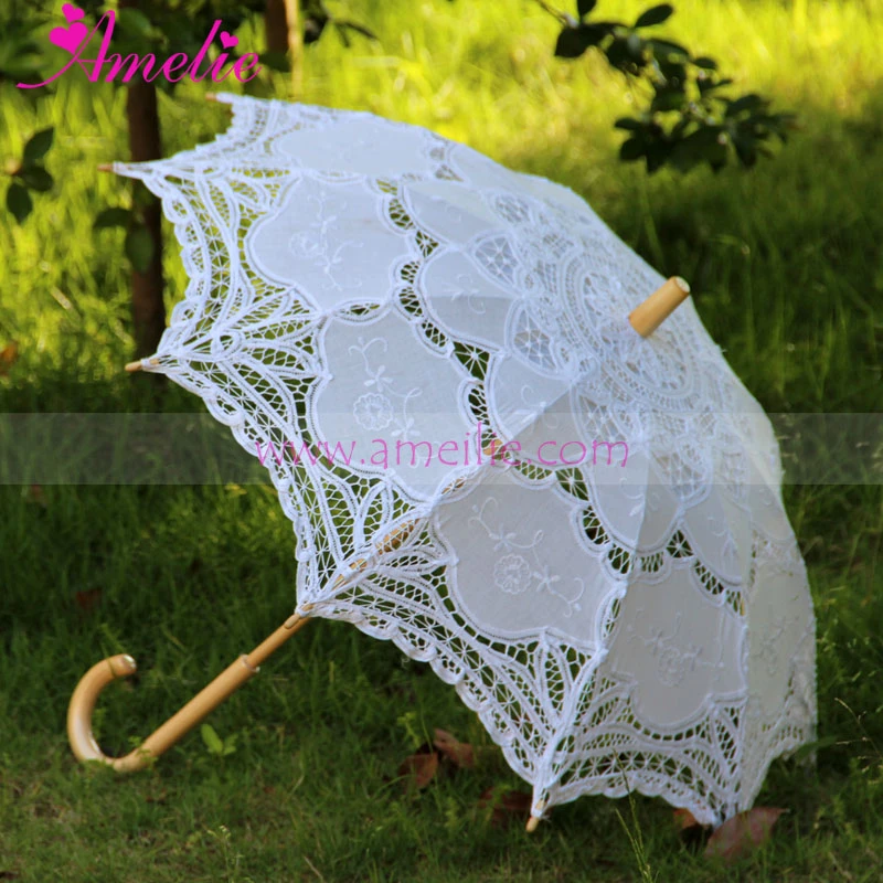 Sombrilla de encaje victoriano para adultos, 100% algodón, hecha a mano, con mango de gancho, para boda, lote de 20 unidades|handle prices|handle faucetparasol - AliExpress