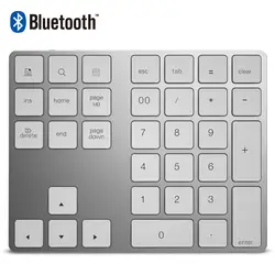 34 Ключи Bluetooth беспроводная цифровая клавиатура Алюминий Мини Numpad с более функция ключи цифровая клавиатура беспроводной для Apple PC