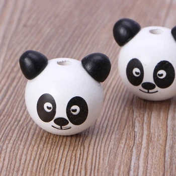 

10Pcs 24mm Wooden Bear Head Teething Chew Beads For Baby DIY Pacifier Chain