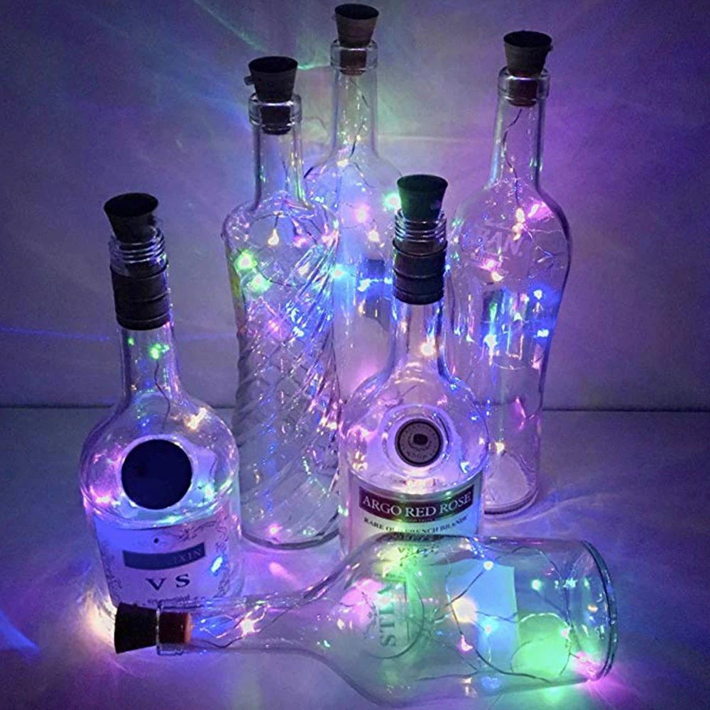 

1pcs 1M Solar Power Cork Light Wine Bottle Stopper Copper Wire String Lights Fairy Lamps Outdoor For Party Wedding Decoration