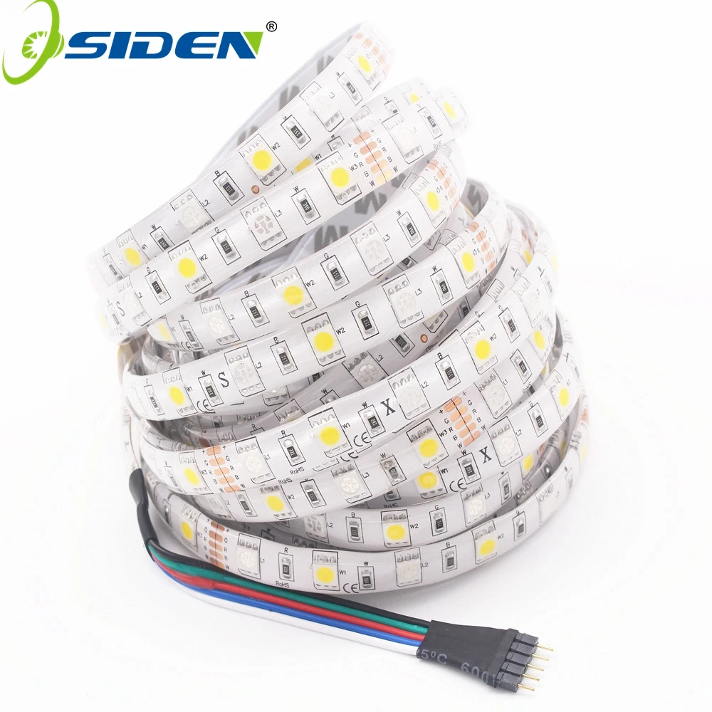 

OSIDEN100M LED Strip 5050 RGBW DC12V 60 LED/m RGB+White / RGB+Warm White Flexible LED Light 5m/lot Better Than Smd3528 5630 2835