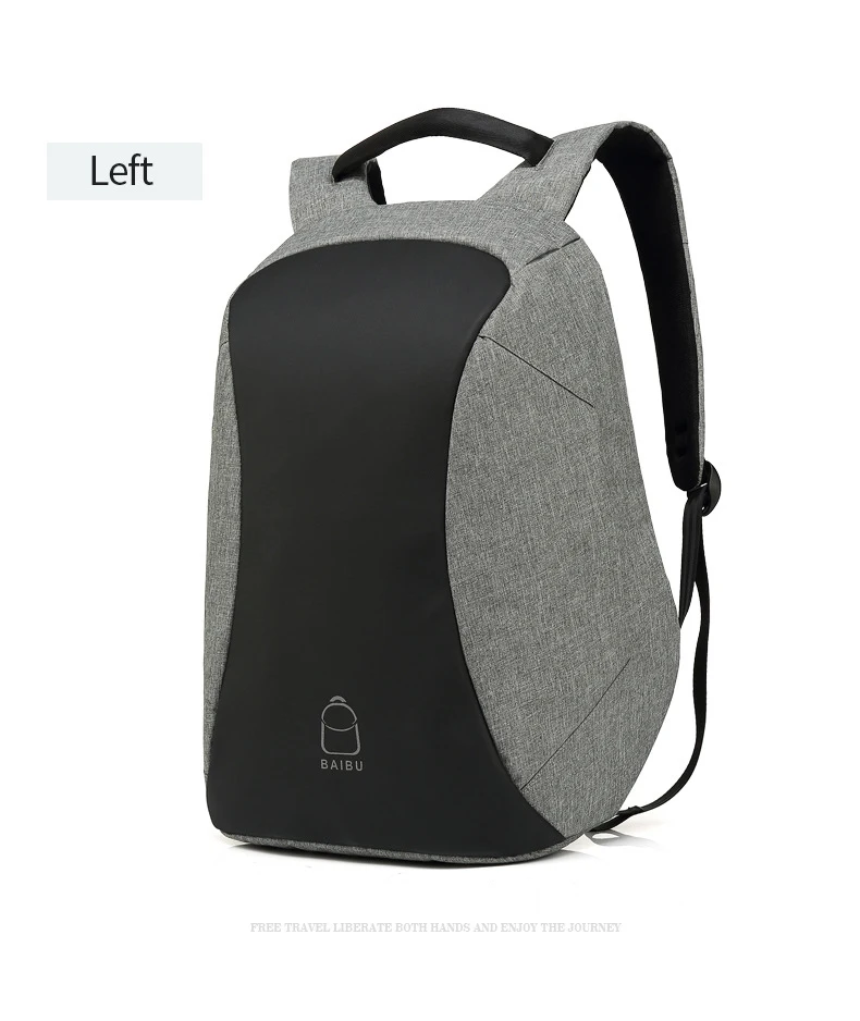 BAIBU, женская сумка, школьный рюкзак, женский, для путешествий, водонепроницаемый, Mochila, защита от кражи, зарядка через USB, для девушек и мужчин, для 15,6 дюймов, сумка для ноутбука