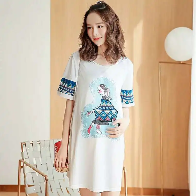 

Maternity T-shirt summer casual 2019 new short-sleeved T-shirt women's mid-length loose Korean version half-sleeved T-shirt
