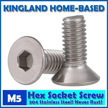 

M5 DIN7991 Hexagon Hex Socket Countersunk Flat Head Cap Screws 304 Stainless Steel DIY Home Maintain Matel Working