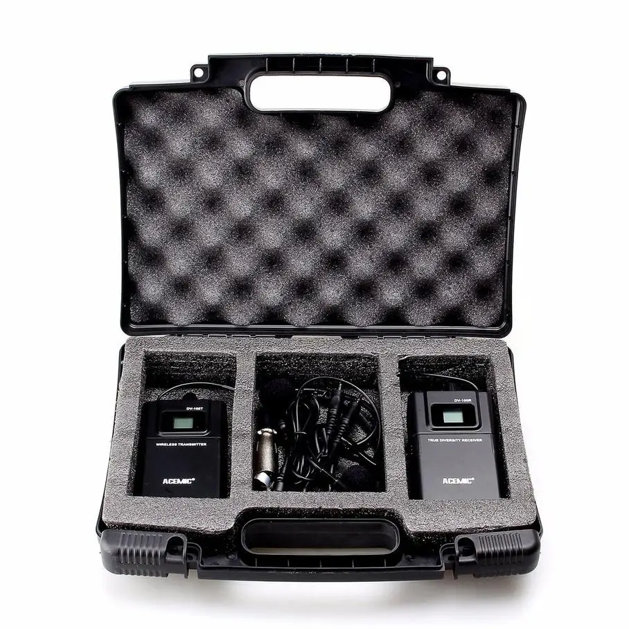 Acemic DV-100 مقابلة ميكروفون لاسلكي نظام استقبال الارسال mic صحيح التنوع خاصة مصممة ل dslr carema dv