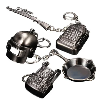 

5 Styles Game PUBG Playerunknown's Battlegrounds Cosplay Props Keychain Level 3 Helmet Armor Backpack Saucepan Alloy Accessories